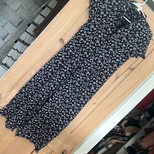 Floral midi blue dress, size 6